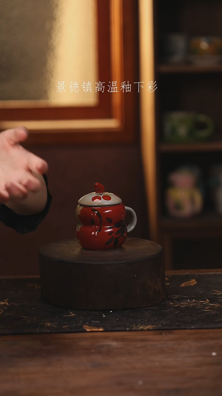 陶瓷景德镇高温釉下手绘陶瓷@L049@