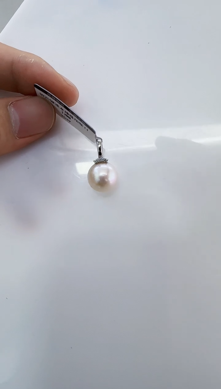 银S925镶嵌淡水珍珠DA曼塔珍珠吊坠11-12 y359