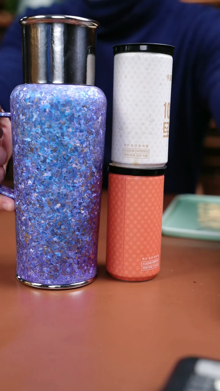 辉哥粉丝福利 茶忆大冰花手把钛杯 紫色