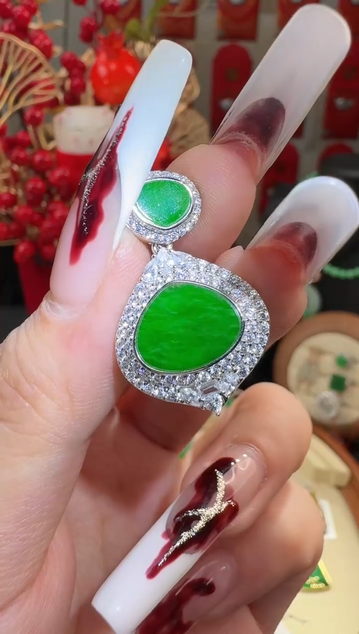 【闪购商品】翡翠颈饰银S925镶嵌挂件