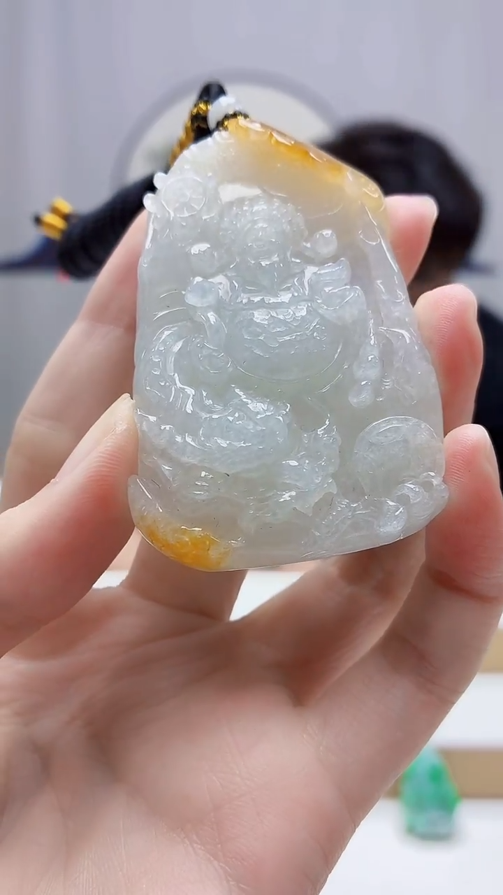 未镶嵌定制翡翠5060zm-毛货挂件206财神