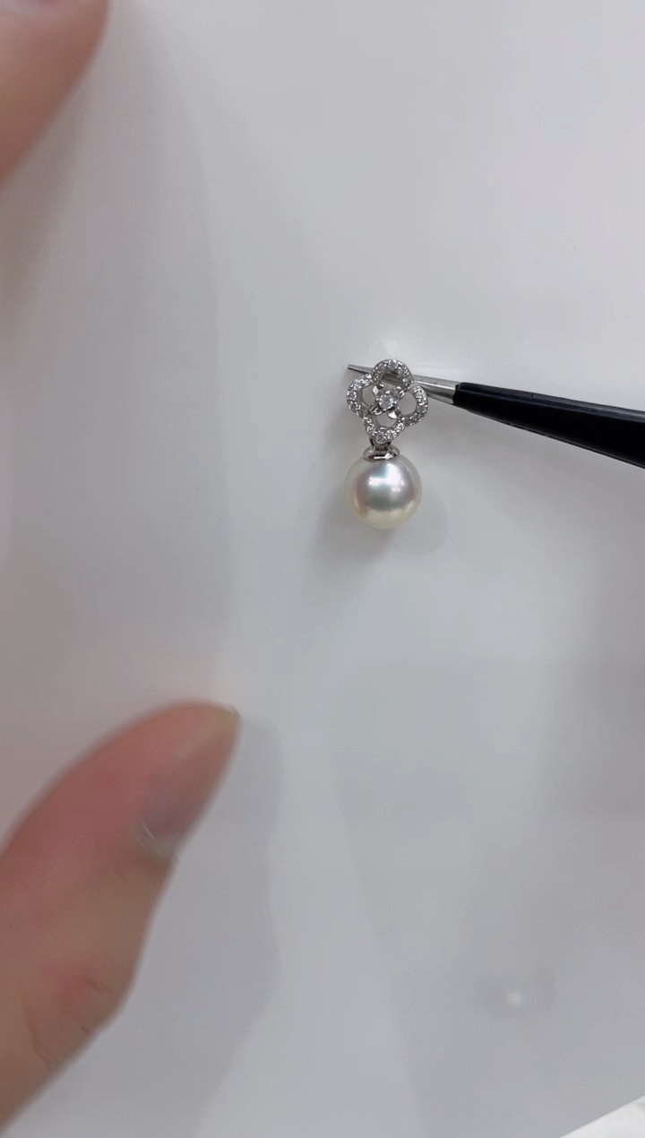 【闪购商品】海水珍珠吊坠(不含链)银S925镶嵌海水珍珠吊坠