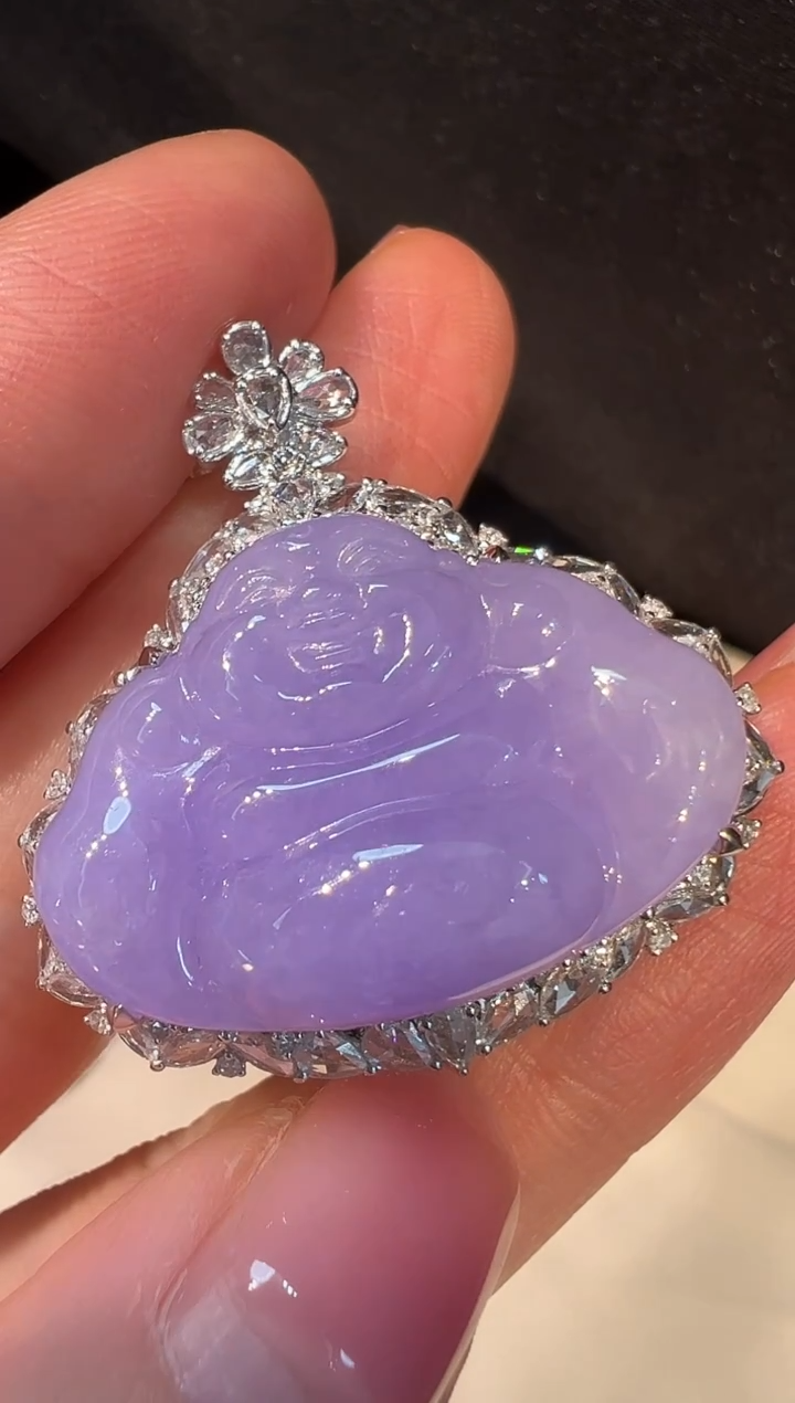 吊坠(不含链)18K金镶嵌翡翠L6