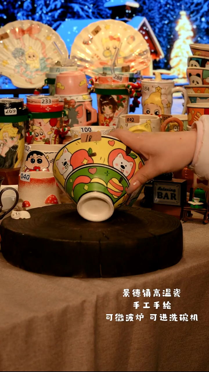 陶瓷018景德镇设计师款高温陶瓷手工手绘