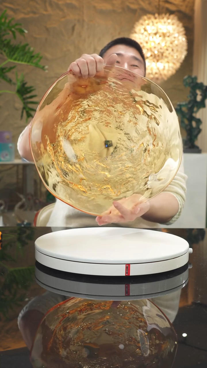【闪购商品】摆件琥珀水波纹果盘