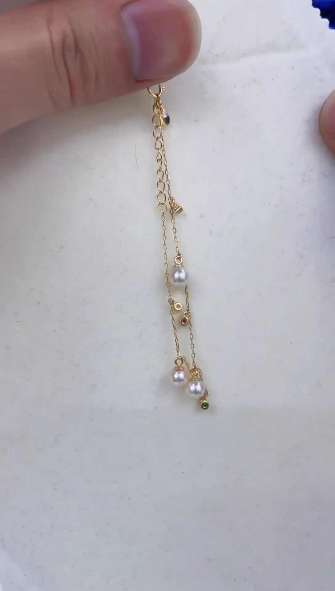 银S925镶嵌手链海水珍珠  