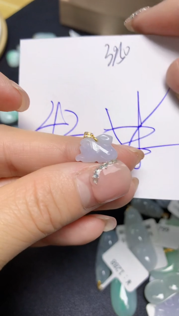【闪购商品】翡翠挂件18K金镶嵌 天然翡翠A货
