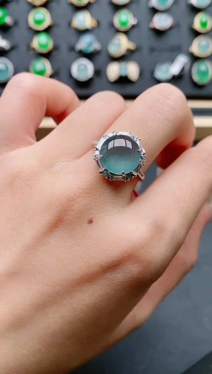 【闪购商品】翡翠戒指银S925镶嵌1111111