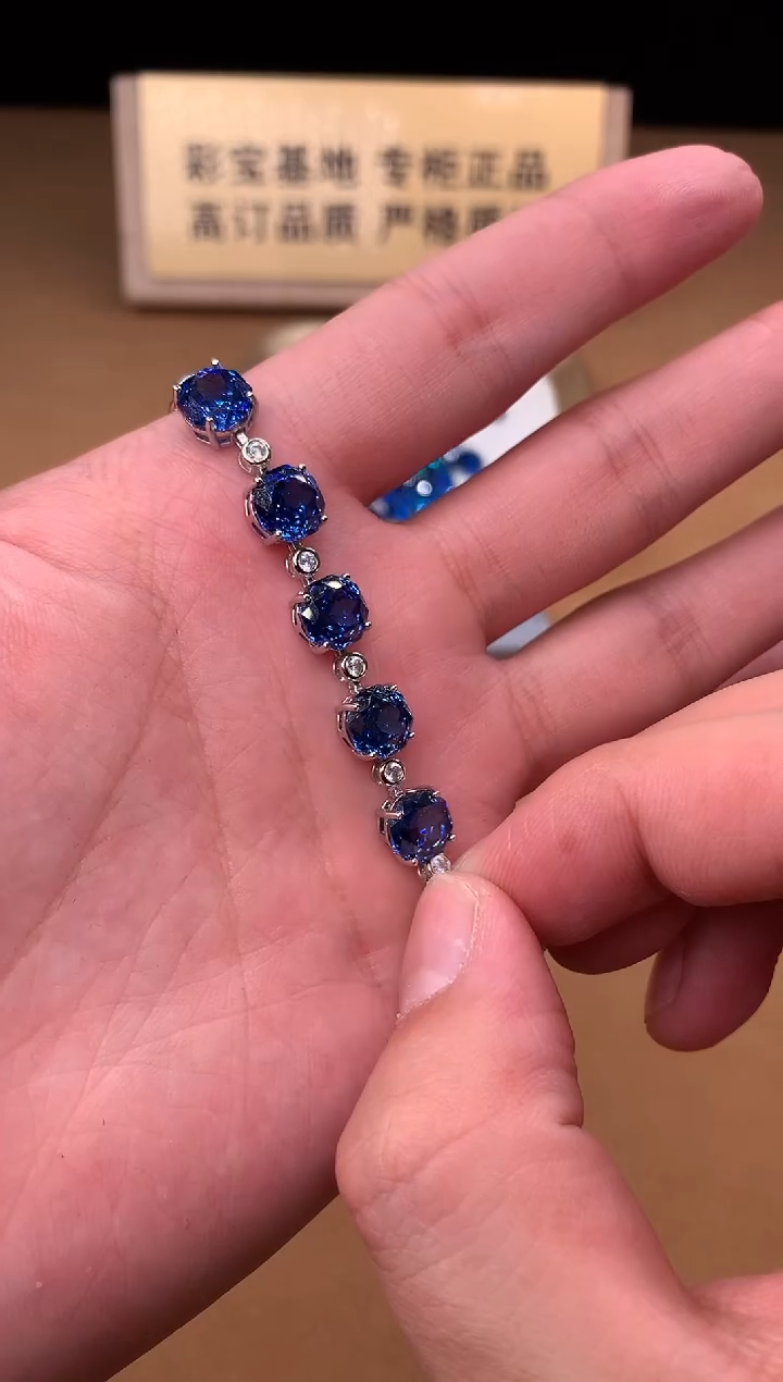 银S925镶嵌托帕石手链2222