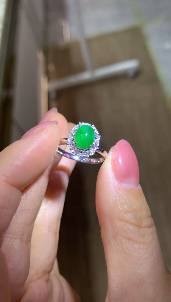 【闪购商品】翡翠戒指18K金镶嵌|不退不换