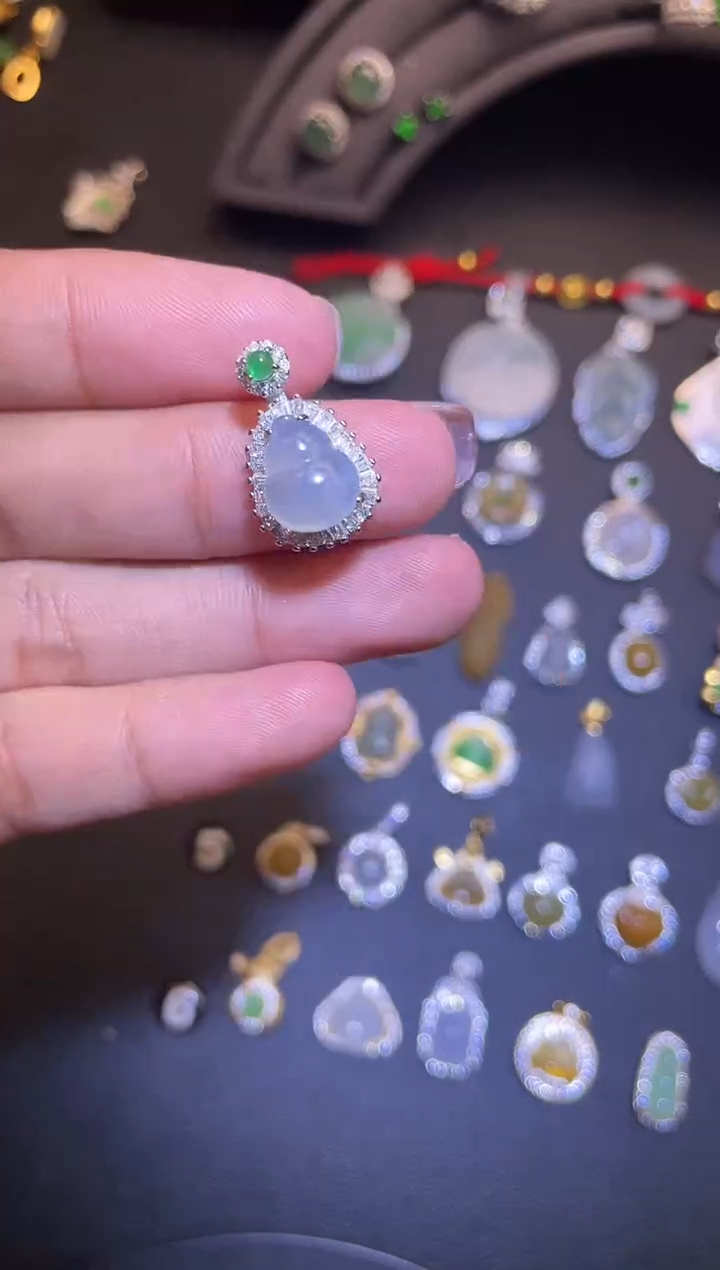 吊坠(不含链)银S925镶嵌翡翠1