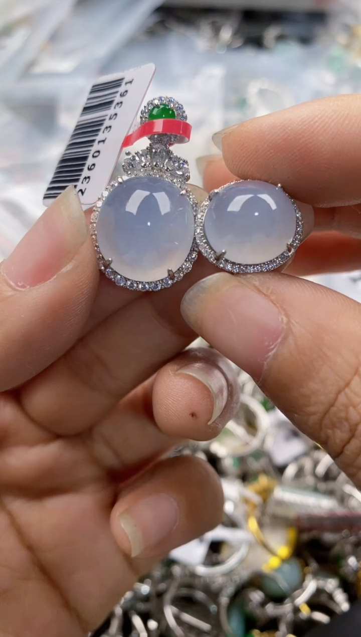 银S925镶嵌戒指翡翠444---3