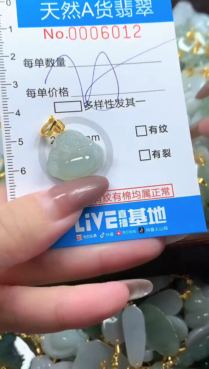 颈饰未镶嵌翡翠净货挂件-6012