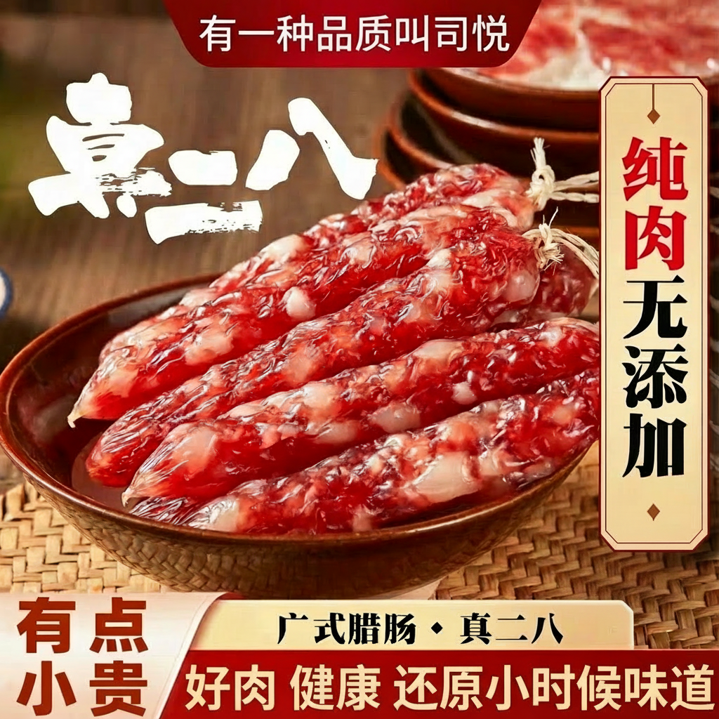 【新年特惠】正宗司悦广东腊肠麻辣五香川味腊肉腊肠烟熏腊肉老腊肉