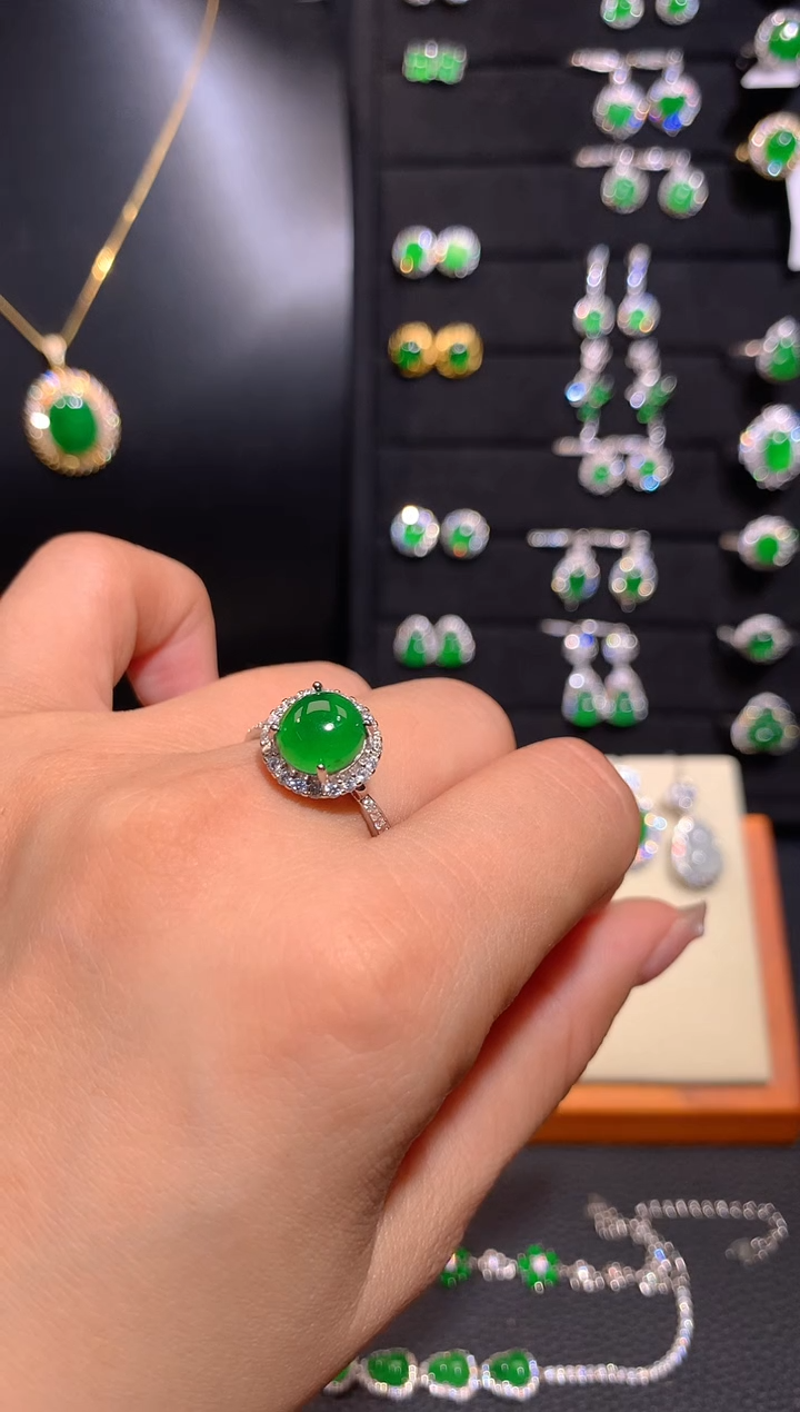 【闪购商品】翡翠戒指银S925镶嵌多样性