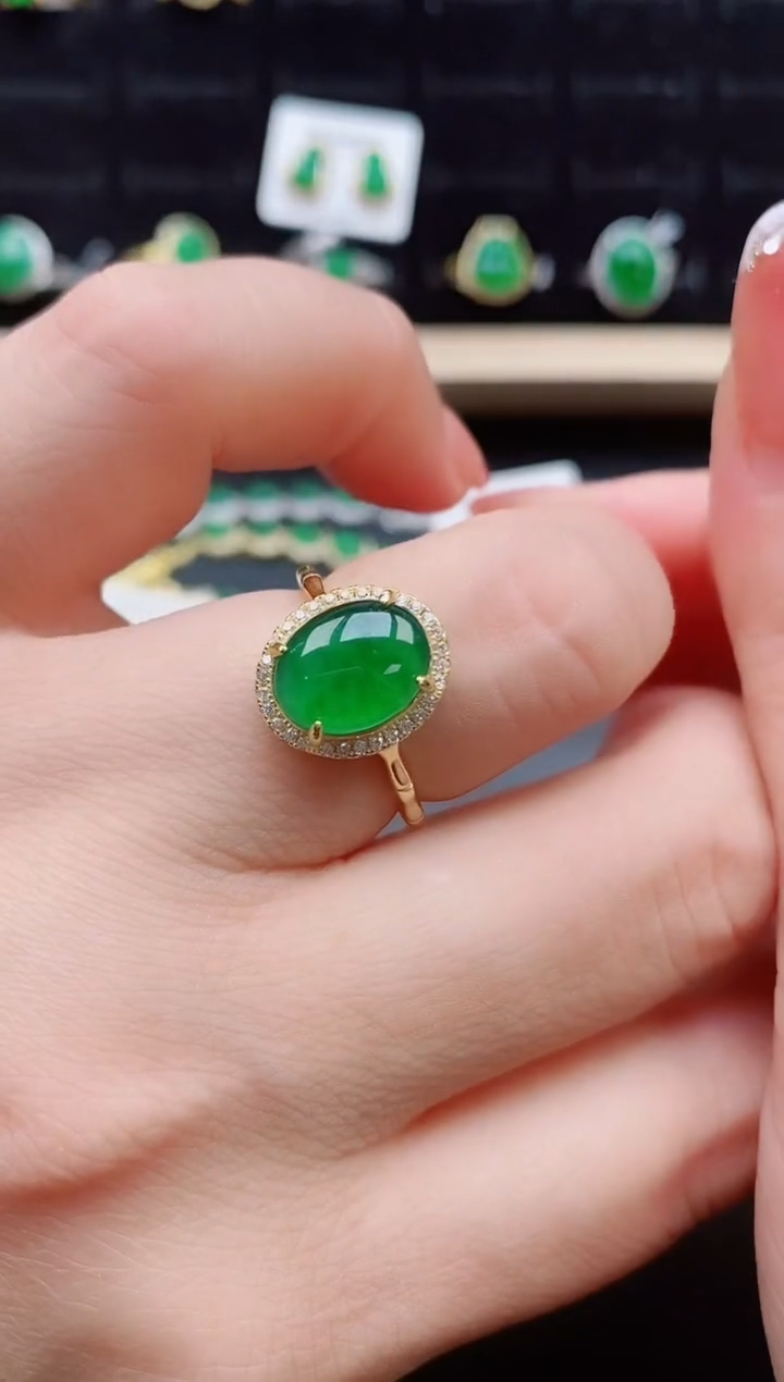 【闪购商品】翡翠戒指银S925镶嵌12121