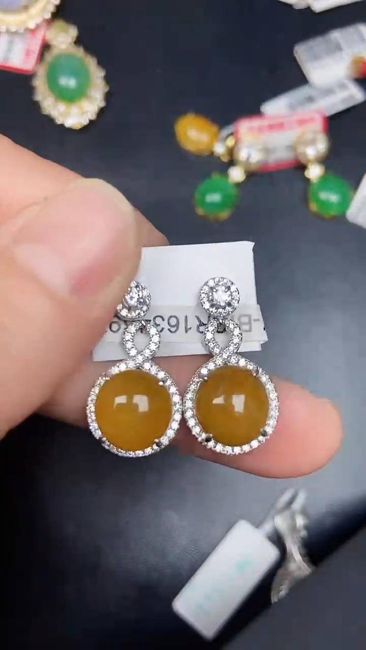 银S925镶嵌戒指翡翠3990