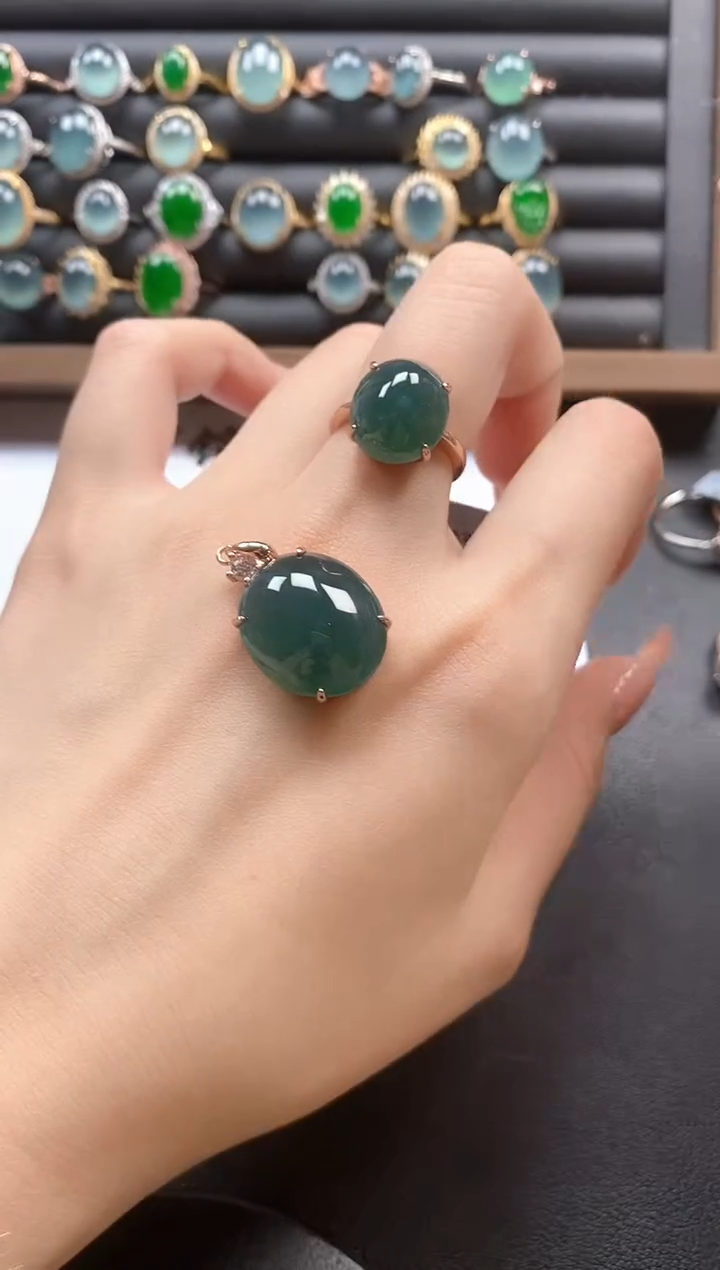 银S925镶嵌戒指翡翠51151