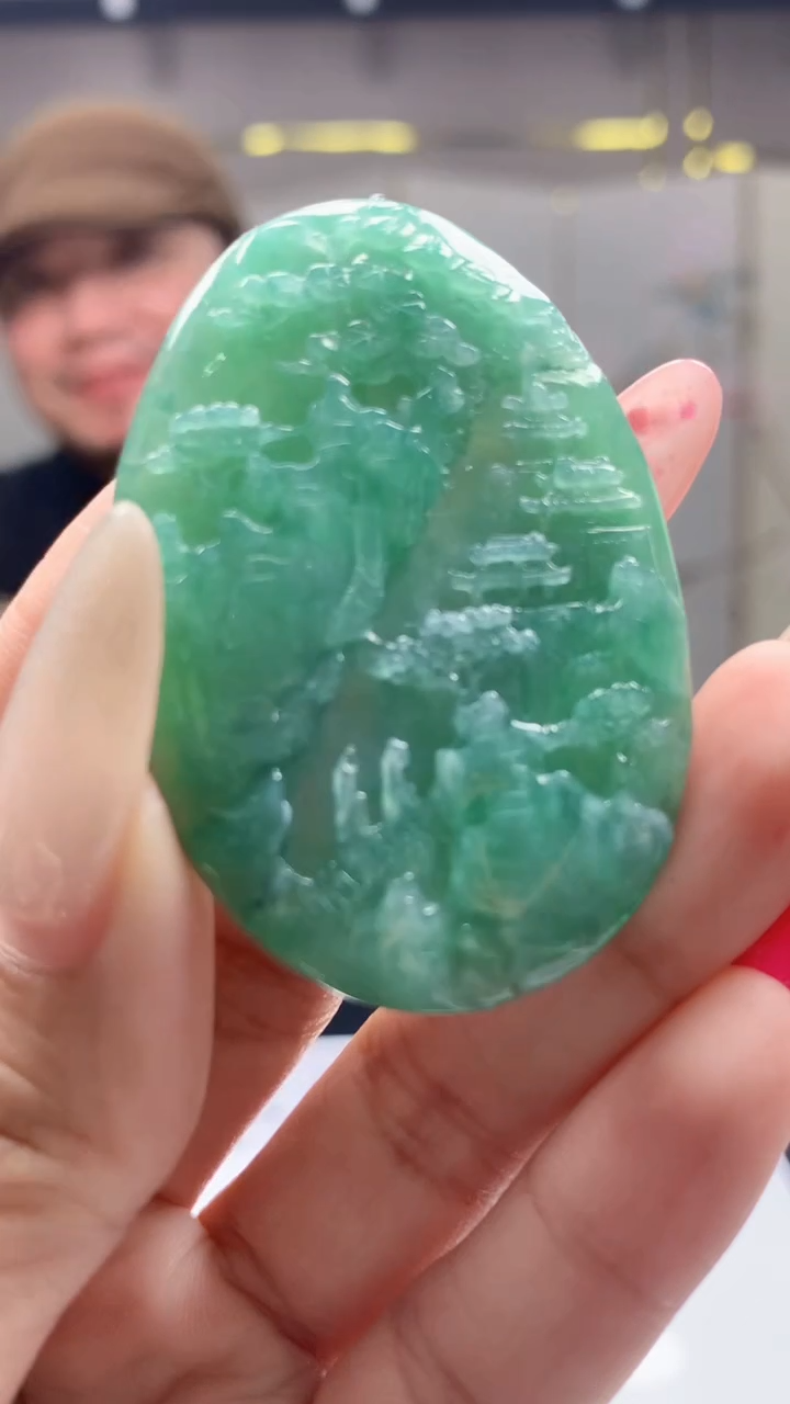 【闪购商品】定制翡翠未镶嵌1062lj-毛货挂件24