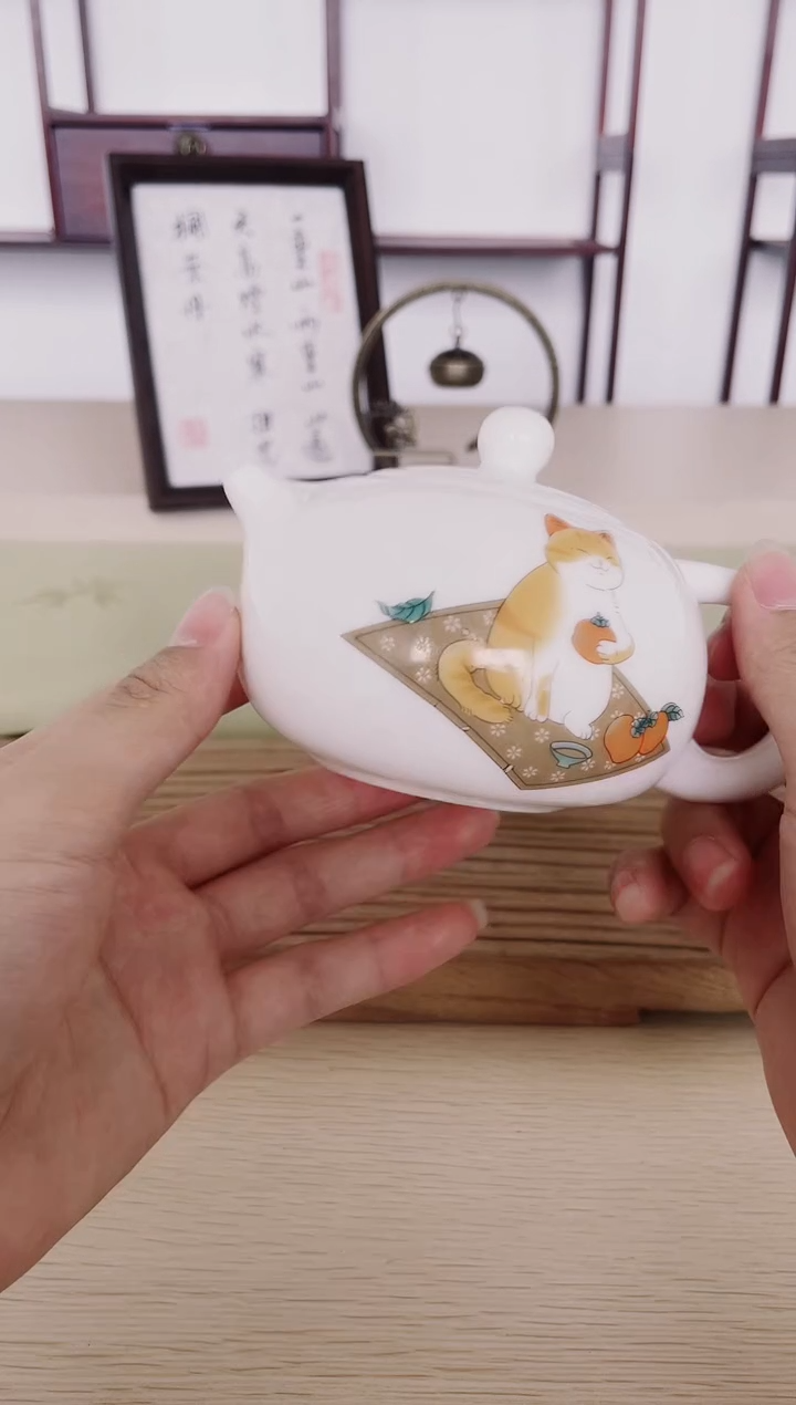 橘猫短嘴凤鸣西施壶