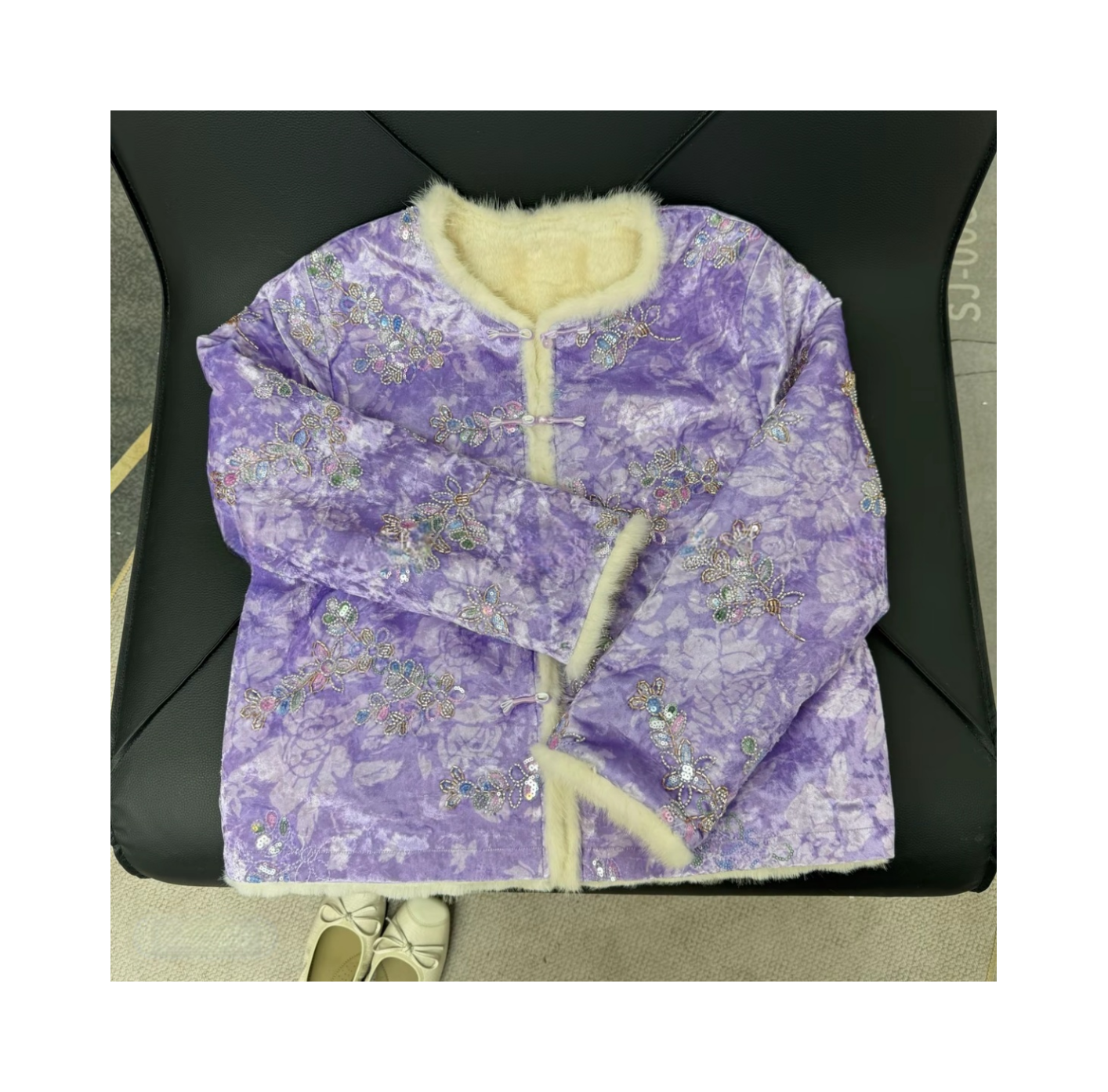 【紫月】2025冬款新款水貂毛外套香云老料新中式短款上衣百搭双面穿