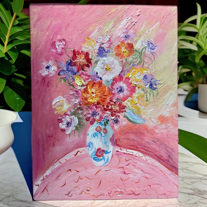 油画手绘花卉系列法式玄关画现代客厅背景墙装饰画家装画