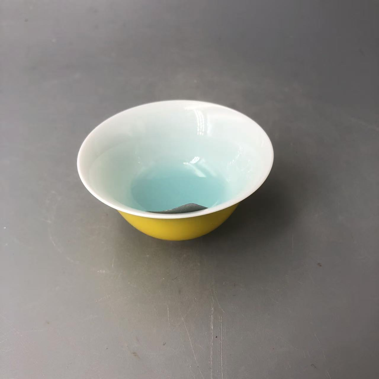 非遗茶空间 景德镇闰火堂 陶瓷姣黄小撇口杯rht535