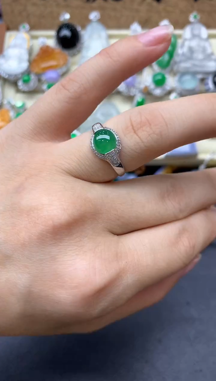 【闪购商品】翡翠戒指18K金镶嵌338-中国好珍宝