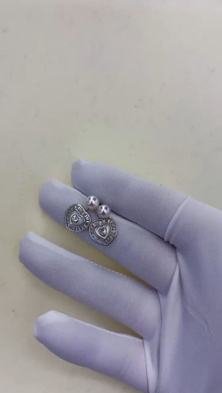 银S925镶嵌饰品海水珍珠设计款耳饰