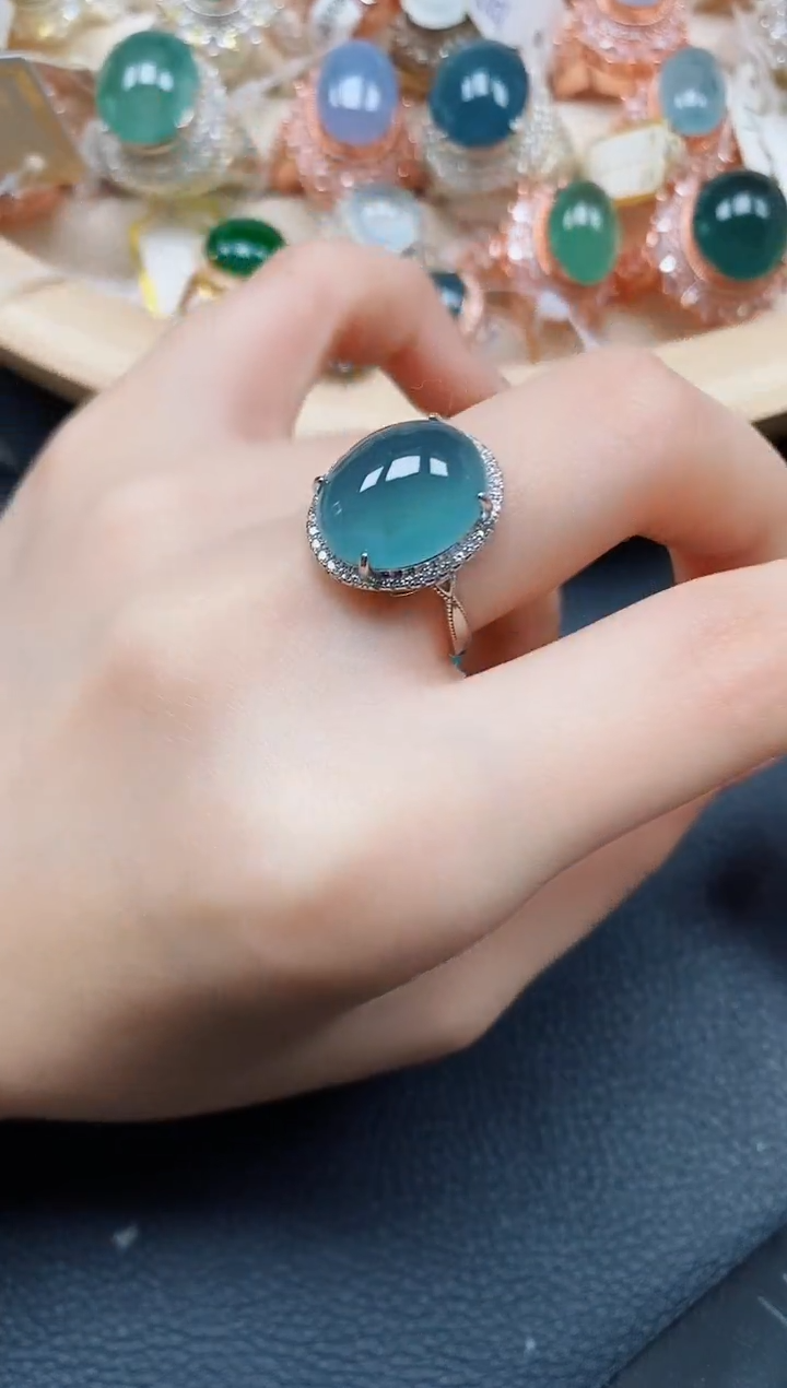 【闪购商品】翡翠戒指银S925镶嵌翡翠