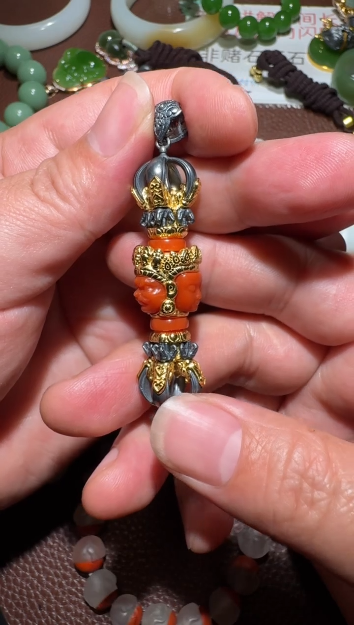 【闪购商品】南红玛瑙挂件银S925镶嵌南红