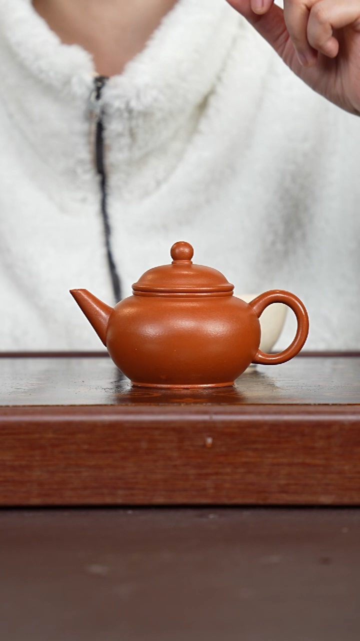 茶壶紫砂微瑕生砂小红泥水平-170