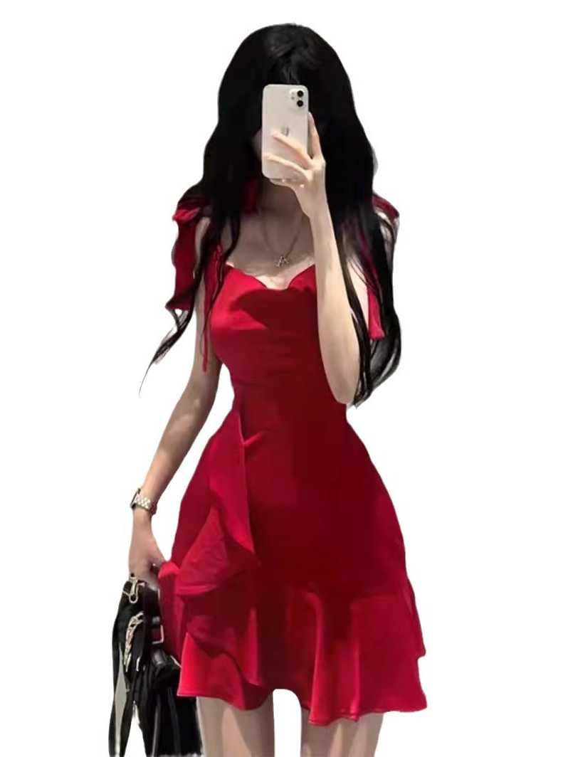 B021-030夏季吊带连衣裙纯欲温柔风甜美（不是主图款以直播间为准）