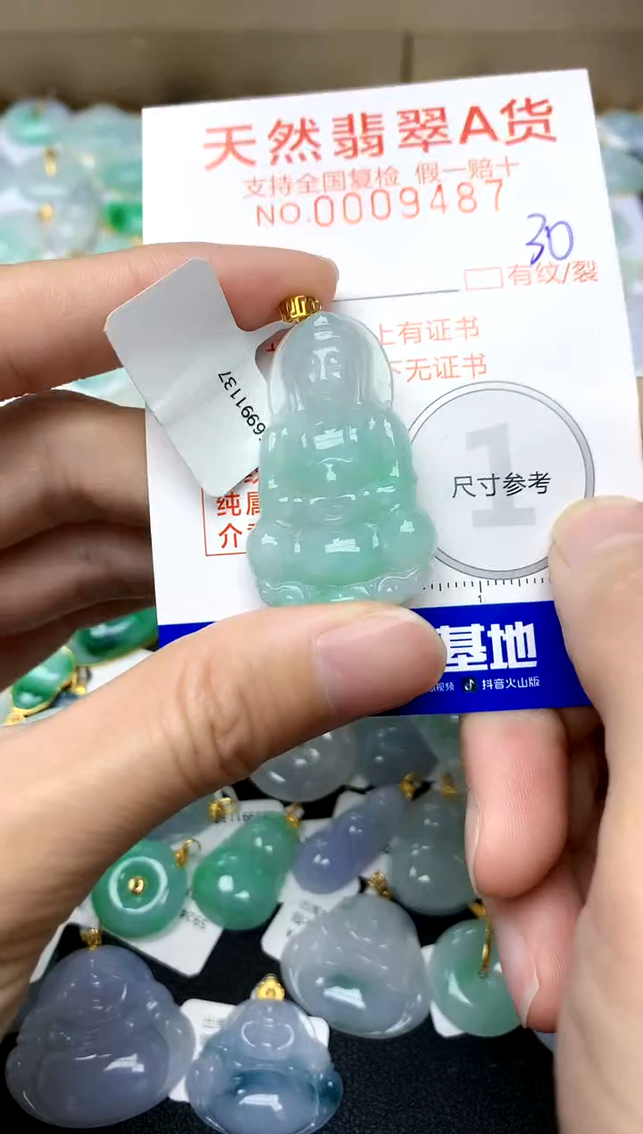 【闪购商品】翡翠颈饰18K金镶嵌30天然A货翡翠