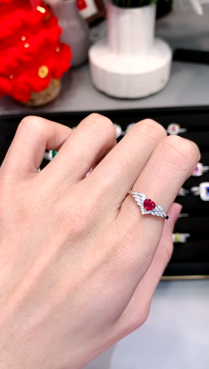 【闪购商品】红宝石戒指18K金镶嵌0.54ct/天然宝石/七天无理由