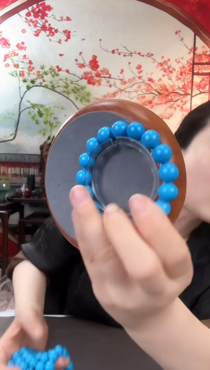 推荐款蓝色圆珠手串