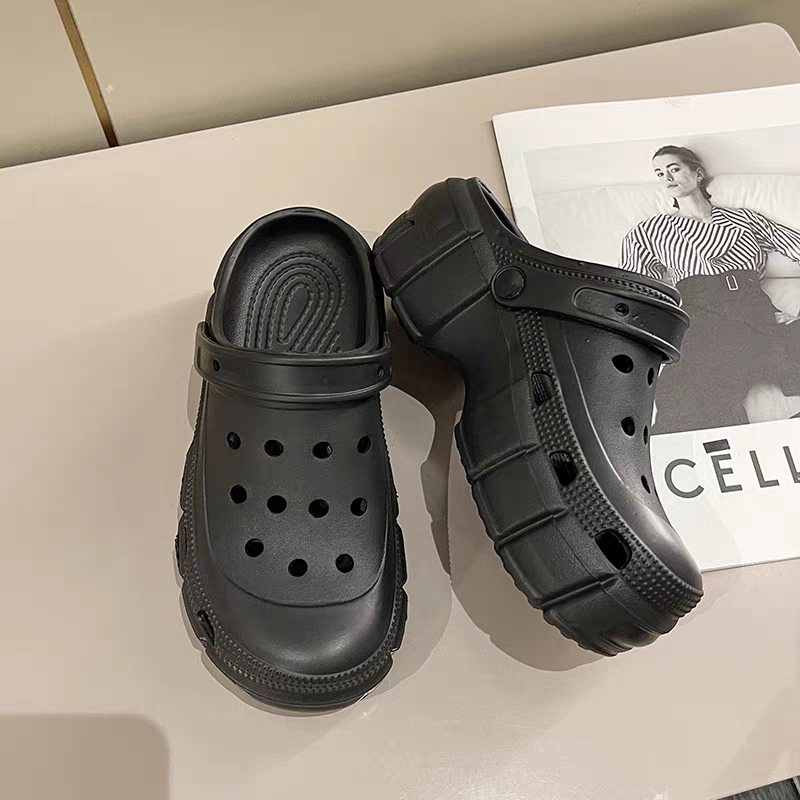 厚底洞洞鞋内外两穿踩屎感时尚潮流洞洞鞋 8938