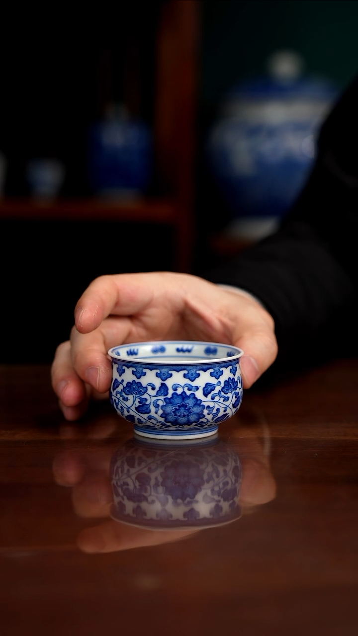 晓月柴窑 缠枝杯