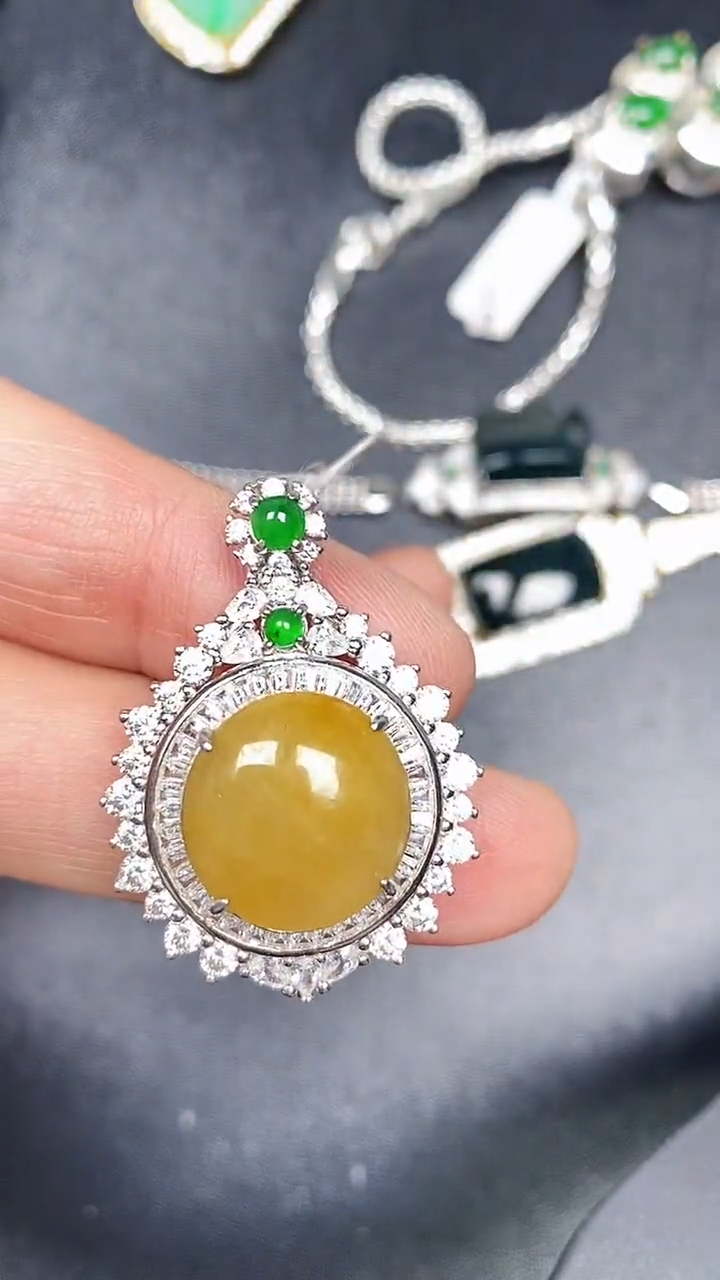 银S925镶嵌戒指翡翠3350