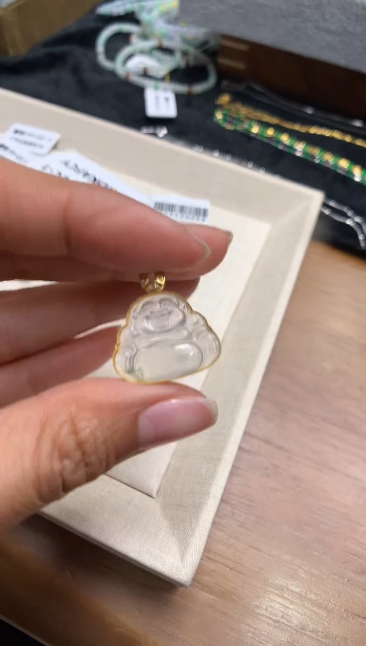 【闪购商品】翡翠颈饰18K金镶嵌佛公