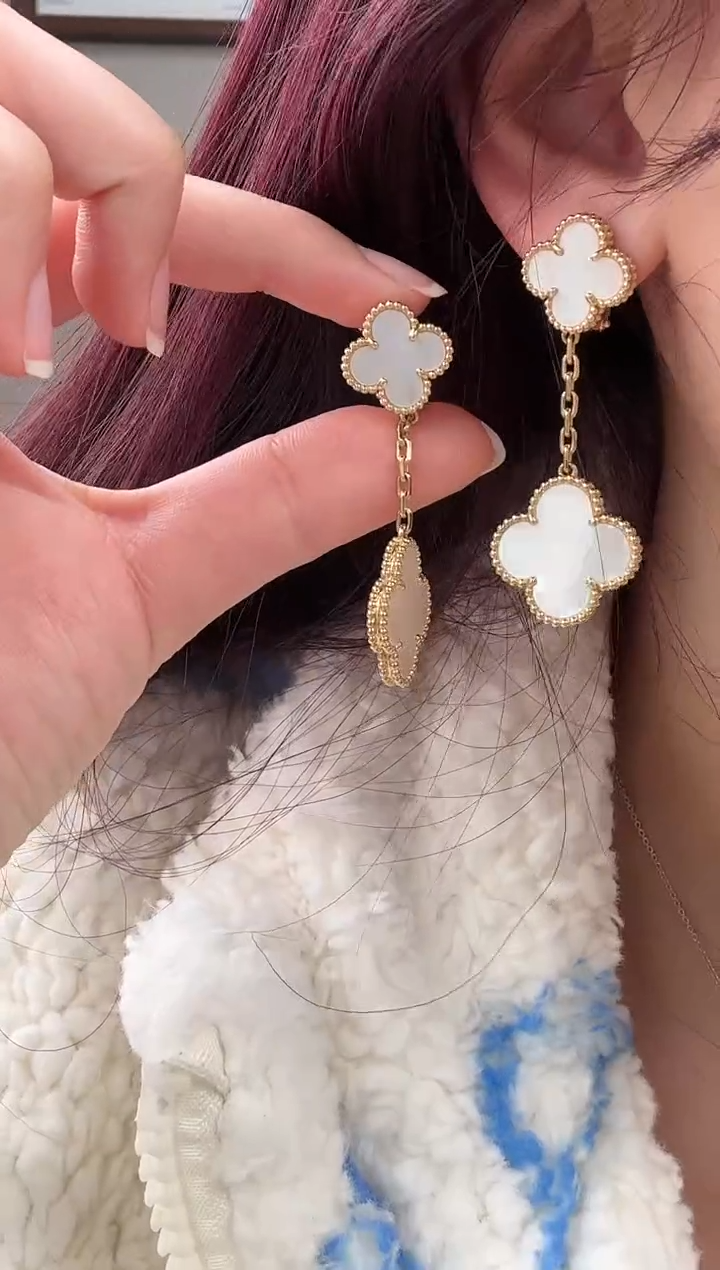 【闪购商品】贝壳耳拍18K金镶嵌白贝双花耳拍【14克以上】