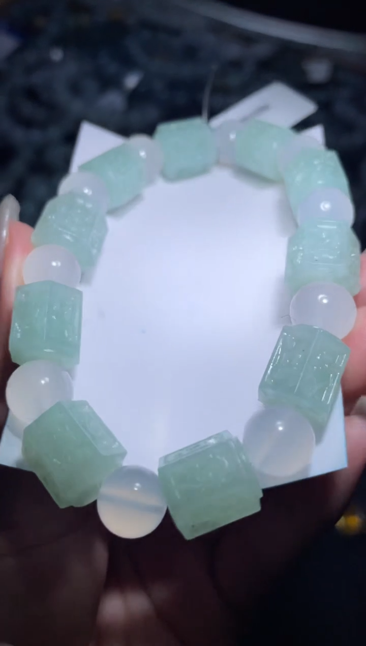 【闪购商品】定制翡翠未镶嵌天然缅甸A货翡翠手串15