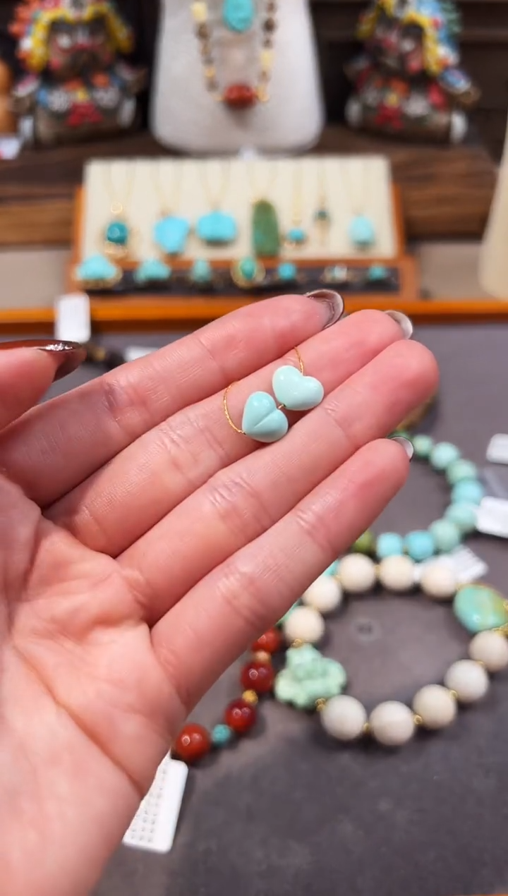 未镶嵌绿松石配饰爱心屁桃