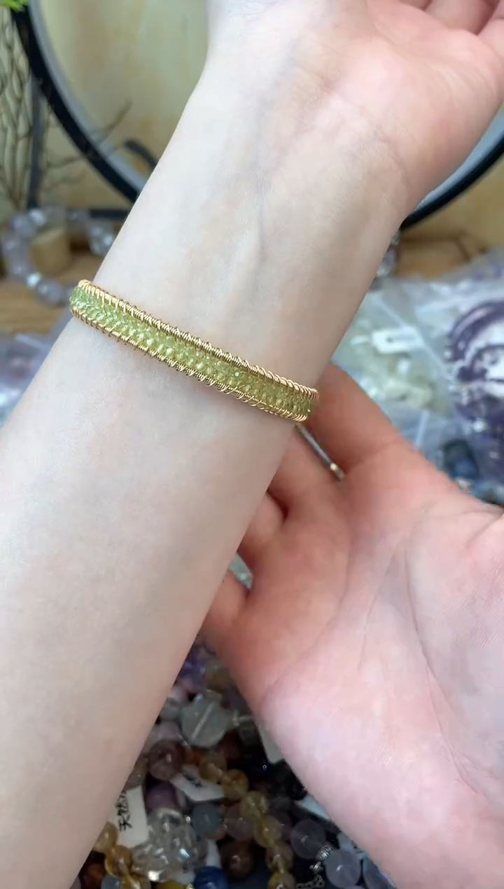 橄榄石未镶嵌手镯141