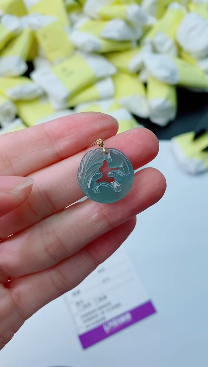 【闪购商品】翡翠颈饰18K金镶嵌0312        