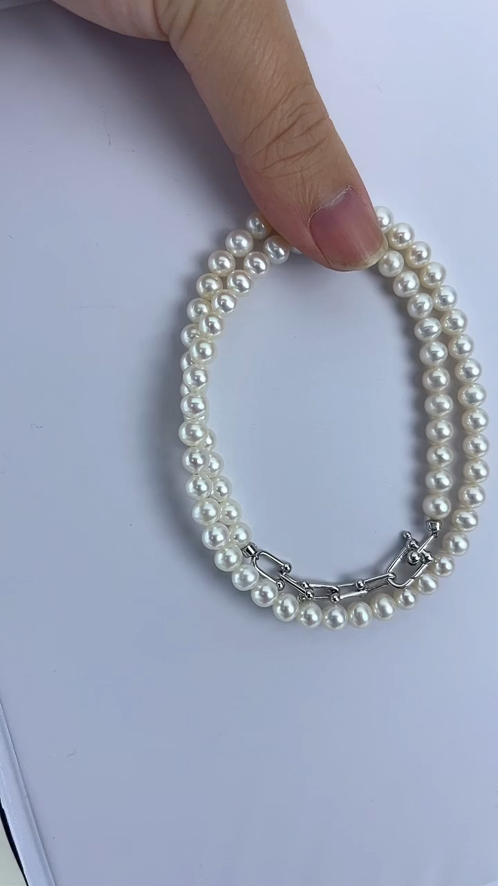 【闪购商品】淡水珍珠颈饰未镶嵌14天然极光珍珠项链几乎无暇约6