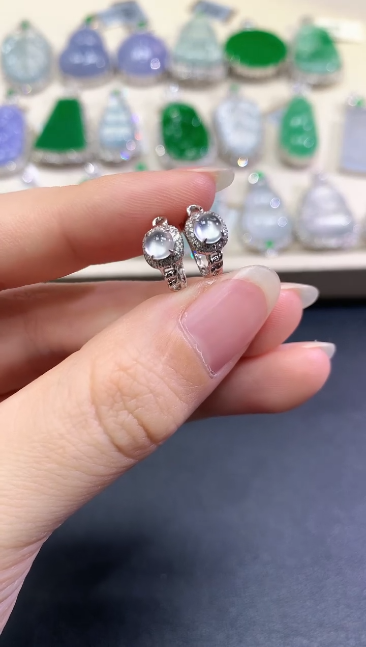 【闪购商品】翡翠耳饰18K金镶嵌C1