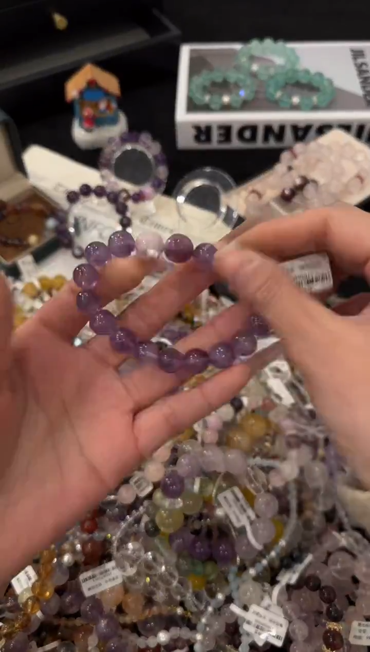 合金手链水晶紫兔毛x2749