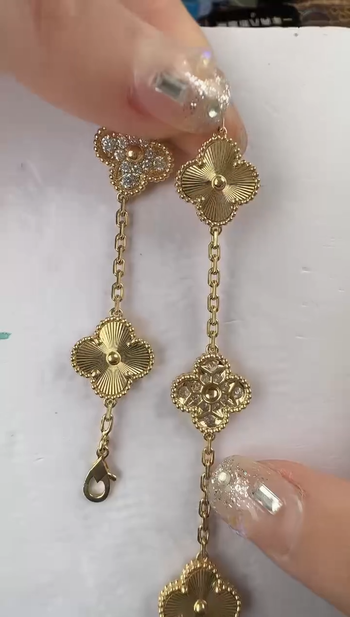 【闪购商品】钻石手链18K金镶嵌镭射间钻手链（16克以上）