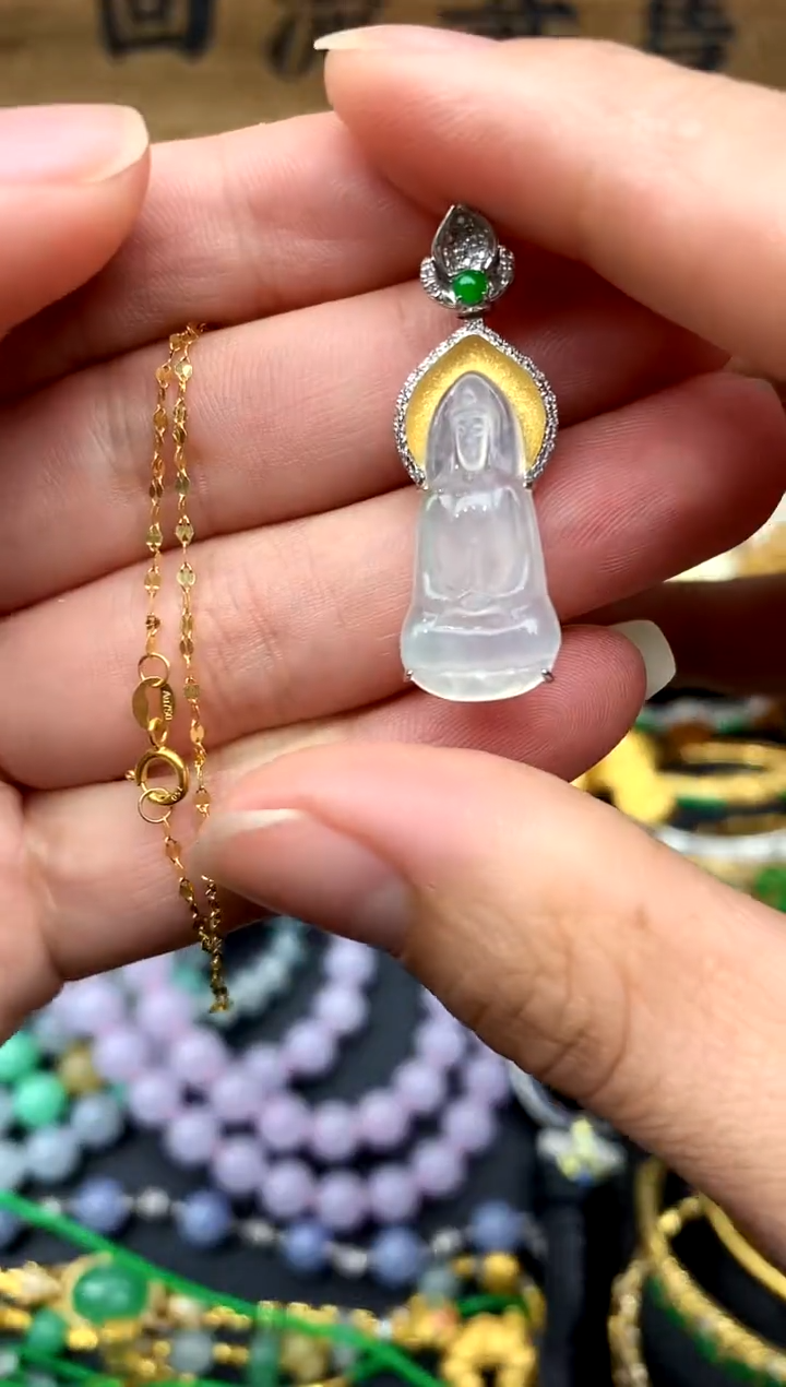 【闪购商品】翡翠颈饰18K金镶嵌323-中国好珍宝